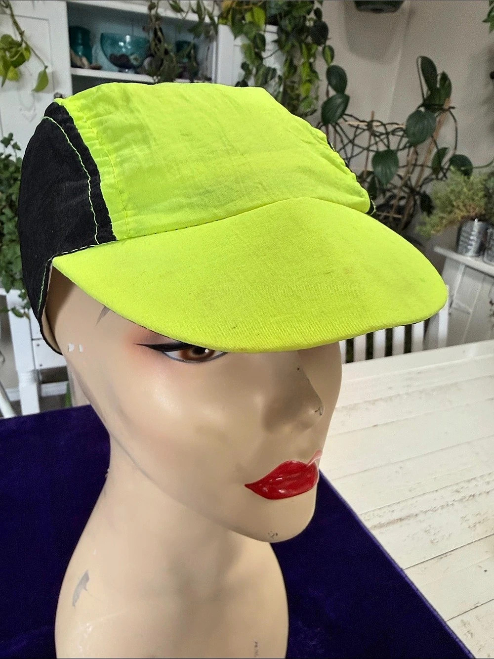 Vintage Activa Kappa Athletic Cap in neon Green & Black